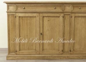 Credenzone in legno massiccio di olmo stile rustico piallata a mano
